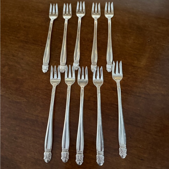 Holmes & Edwards Danish PrincessElegant Silver Cocktail Fork Set10